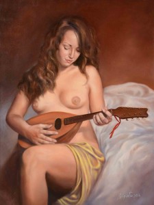 Nudo con mandolino
