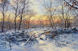 15 Tramonto con neve - 40x60